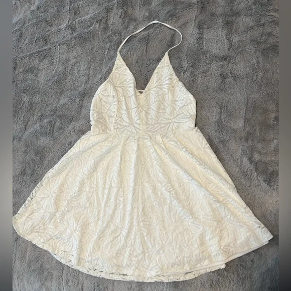 Express | Dresses | Express White Lace Backless Dress | Poshmark